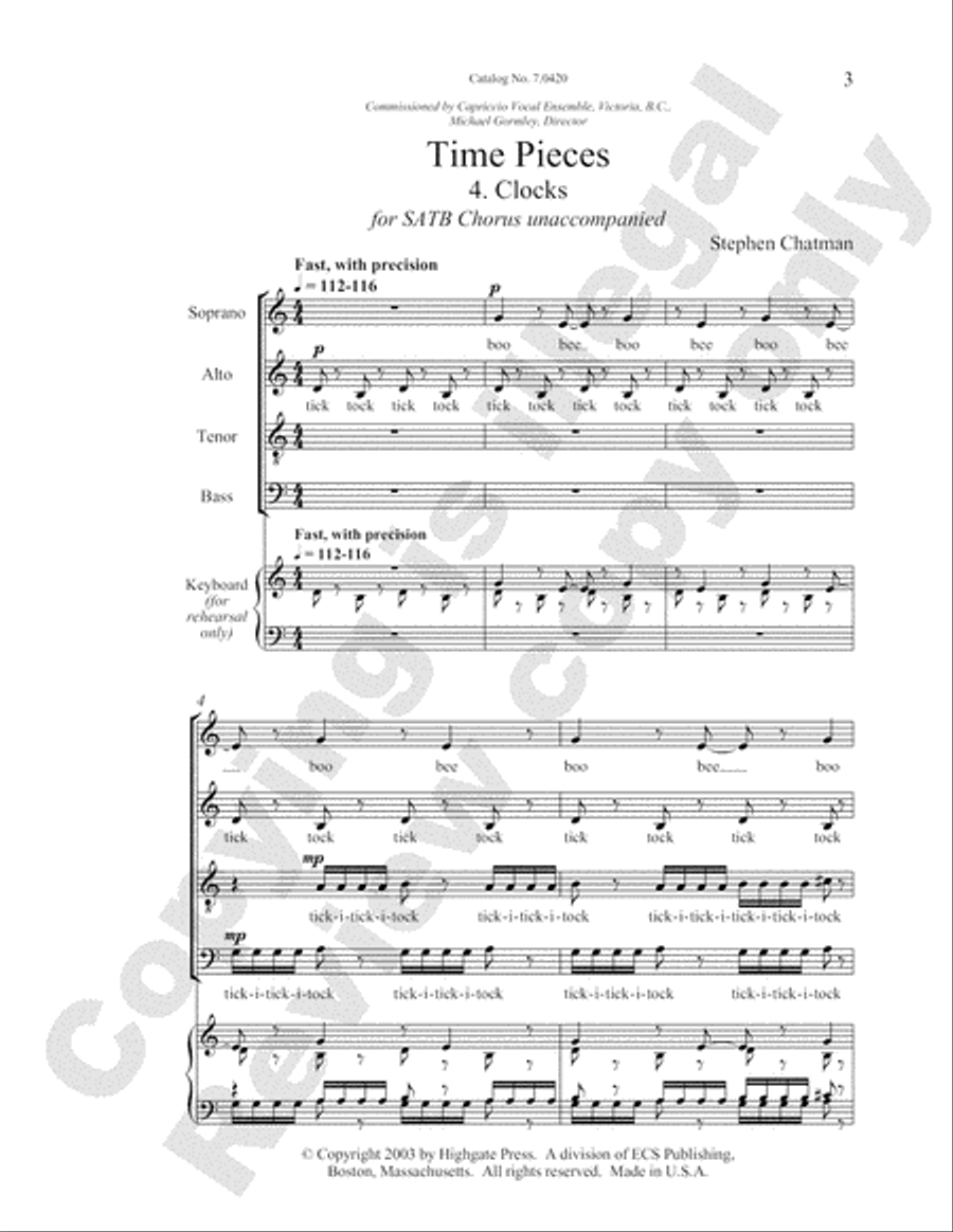 Time Pieces: 4. Clocks 4-Part scores gallery preview page 23