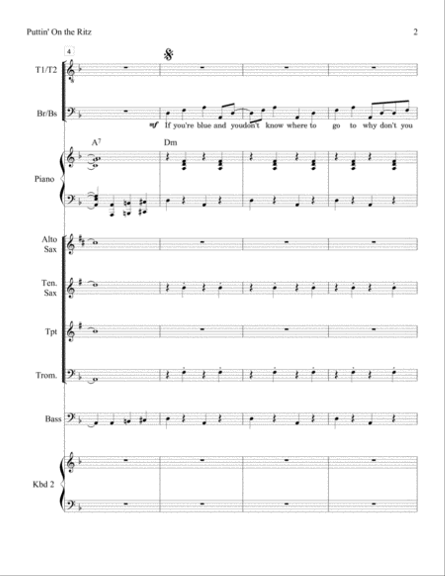 Puttin' On The Ritz Puttin' On The Ritz Small Ensemble scores gallery preview page 2