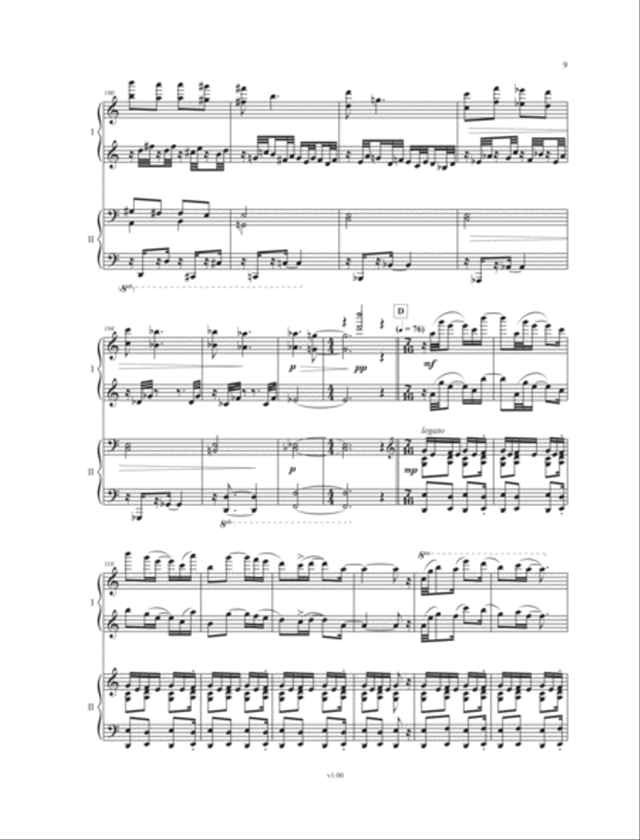 Sonata for Piano Four Hands Small Ensemble scores gallery preview page 3