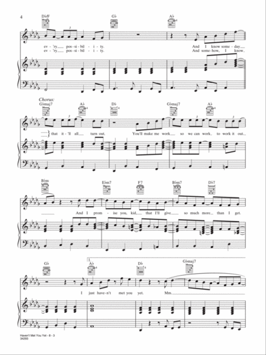 Haven't Met You Yet Piano, Vocal, Guitar scores gallery preview page 3