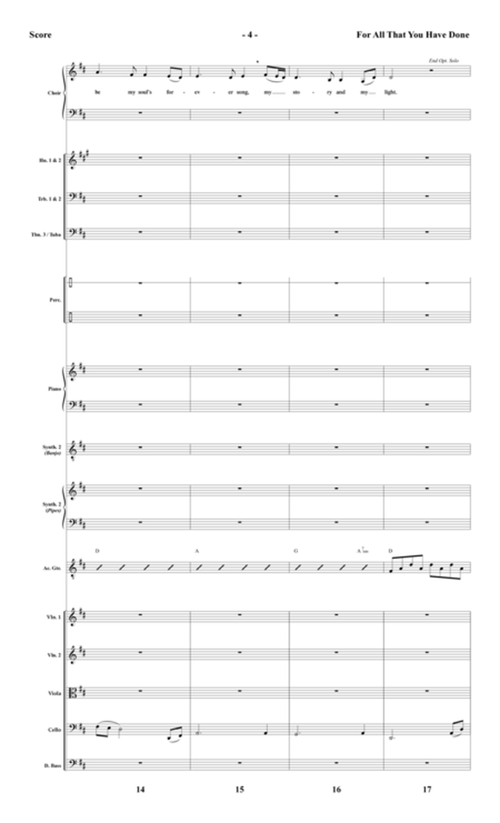 For All That You Have Done - Full Score