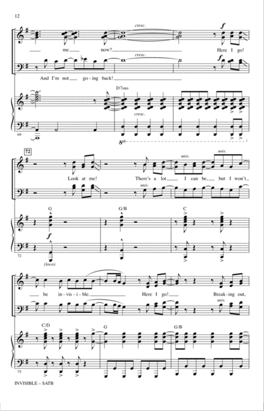 Invisible (arr. Ed Lojeski) 4-Part scores gallery preview page 11