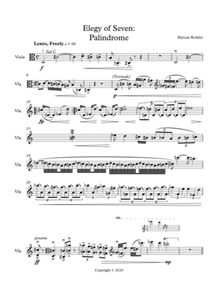 Elegy of Seven (Palindrome), for Viola Alone