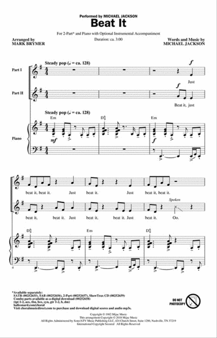 Beat It 2-Part scores gallery preview page 2