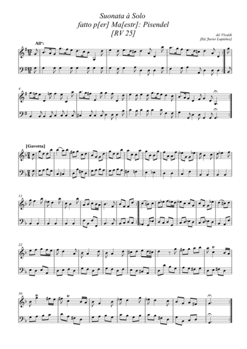 Vivaldi – Sonata in G major "per Pisendel" RV 25 image number null