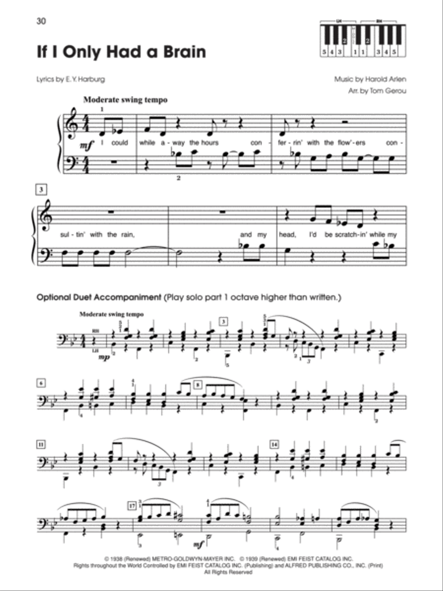 5 Finger The Wizard of Oz Easy Piano scores gallery preview page 5