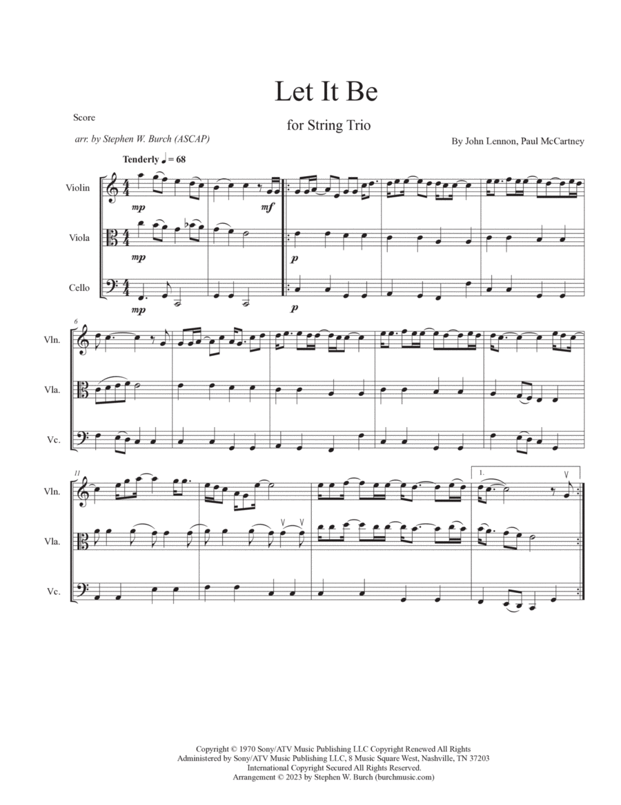 Let It Be String Trio scores gallery preview page 1