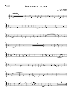 Ave Verum Corpus for violin and piano (easy)