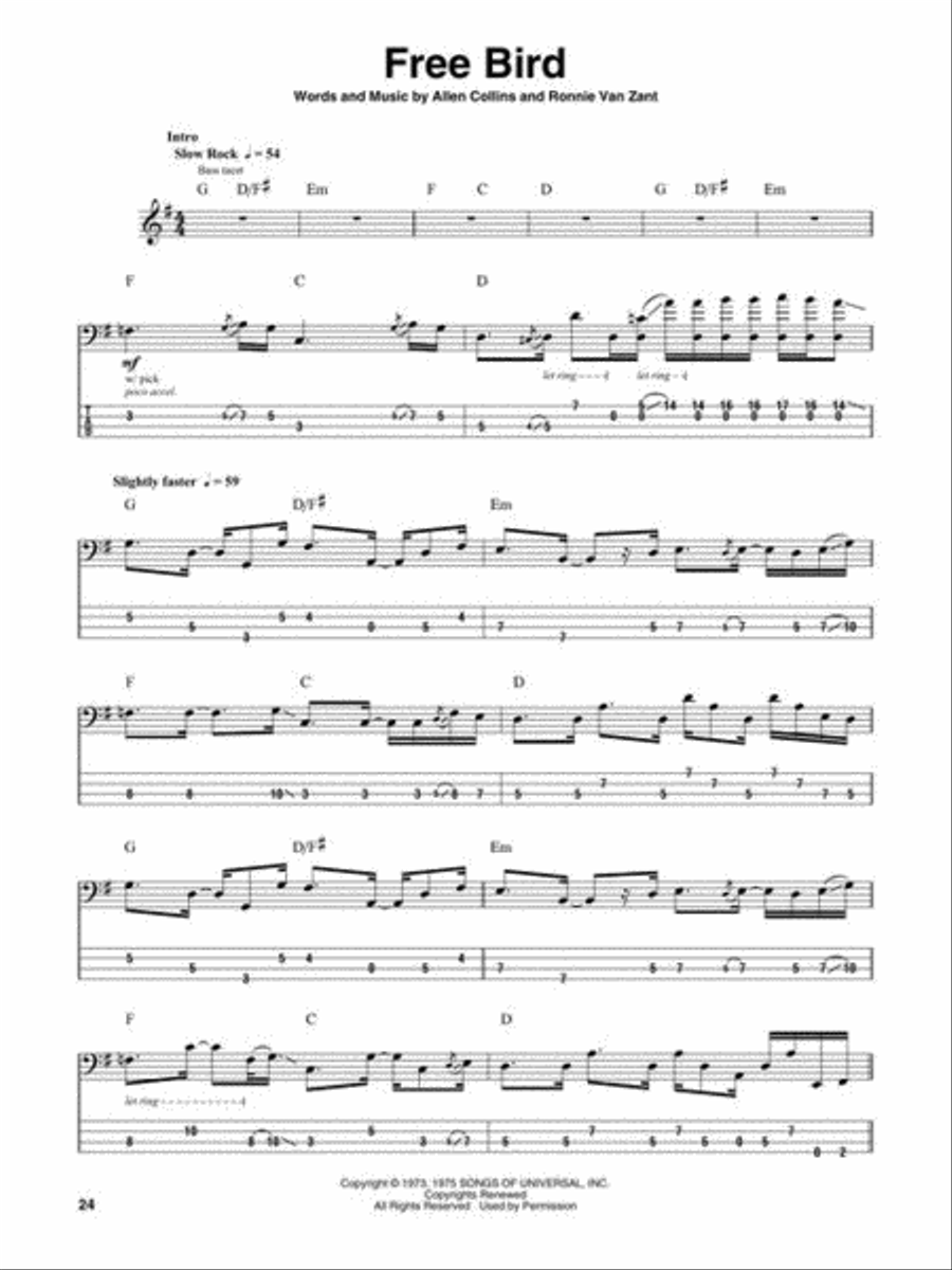 Southern Rock Bass Guitar Tablature scores gallery preview page 6