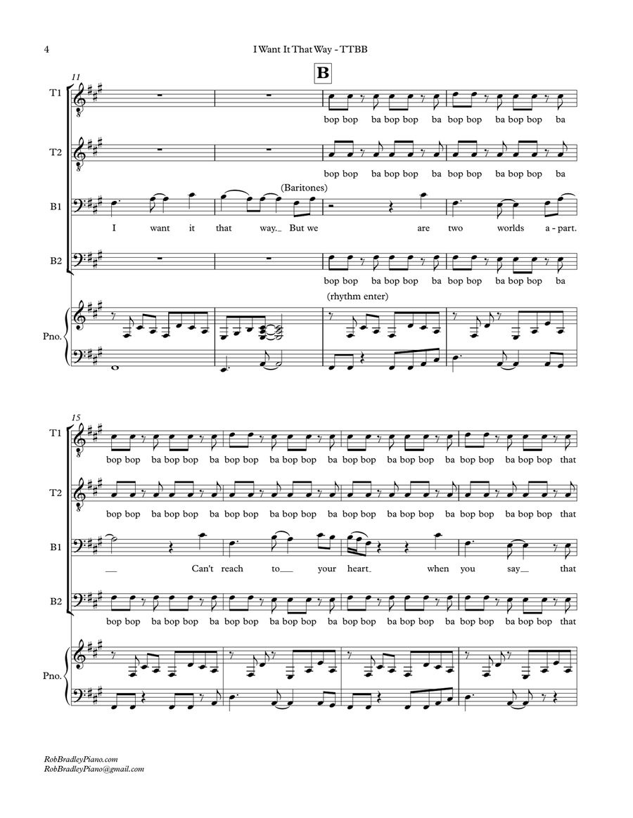I Want It That Way TTBB scores gallery preview page 4