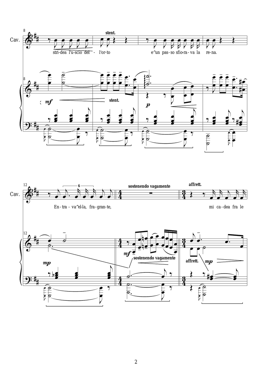 Puccini - Tosca (Act3) E lucevan le stelle - Tenor and piano Tenor Voice scores gallery preview page 2