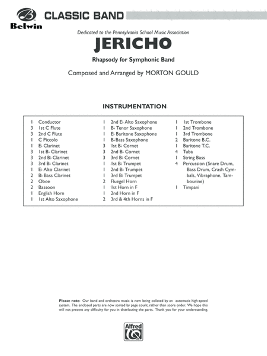 Jericho: Score Concert Band scores gallery preview page 1