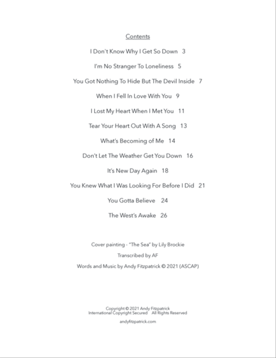 Andy Fitzpatrick - You Knew What I Was Looking For Before I Did - Songbook Piano, Vocal, Guitar scores gallery preview page 2