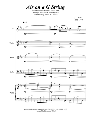 Bach: Air on a G String for Flute & Piano Quartet
