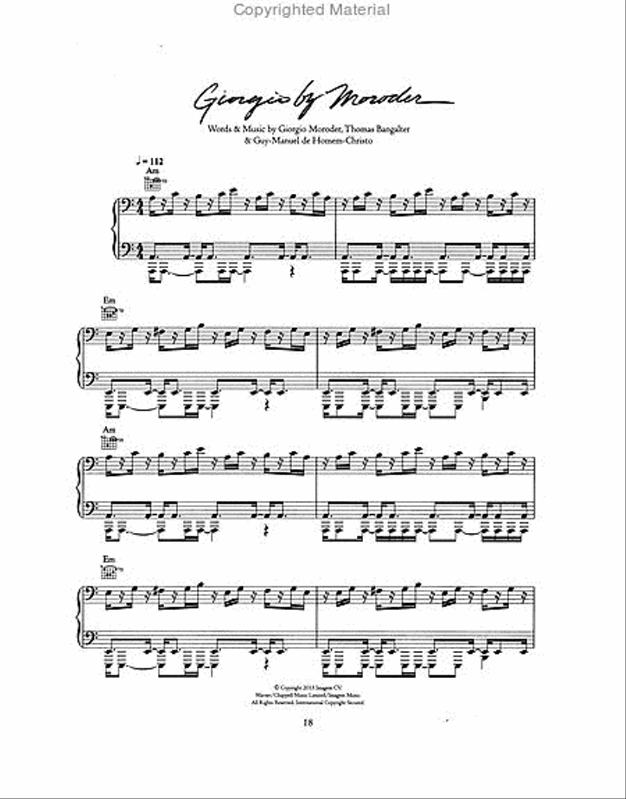 Daft Punk – Random Access Memories Piano, Vocal, Guitar scores gallery preview page 4