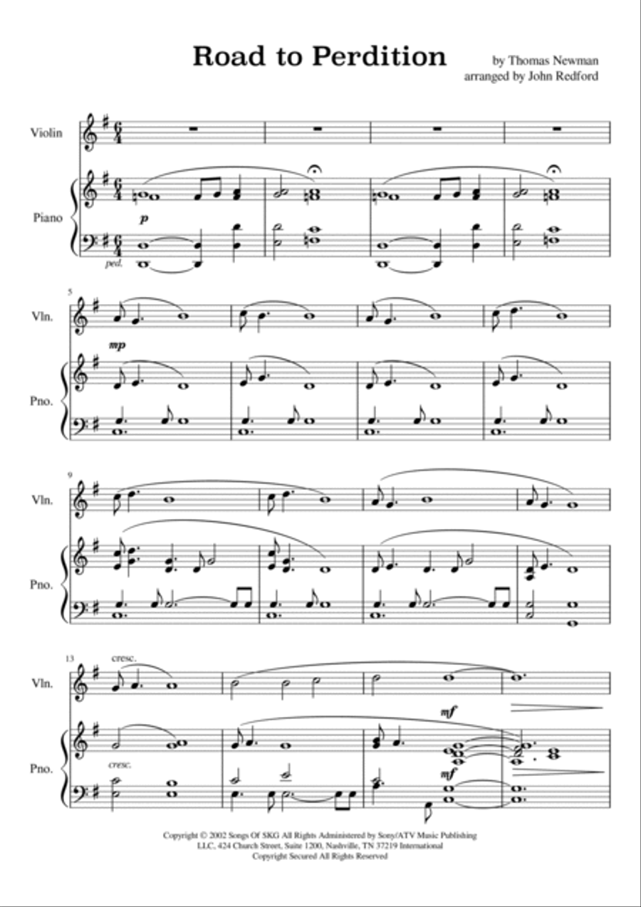Road To Perdition Violin Solo scores gallery preview page 2