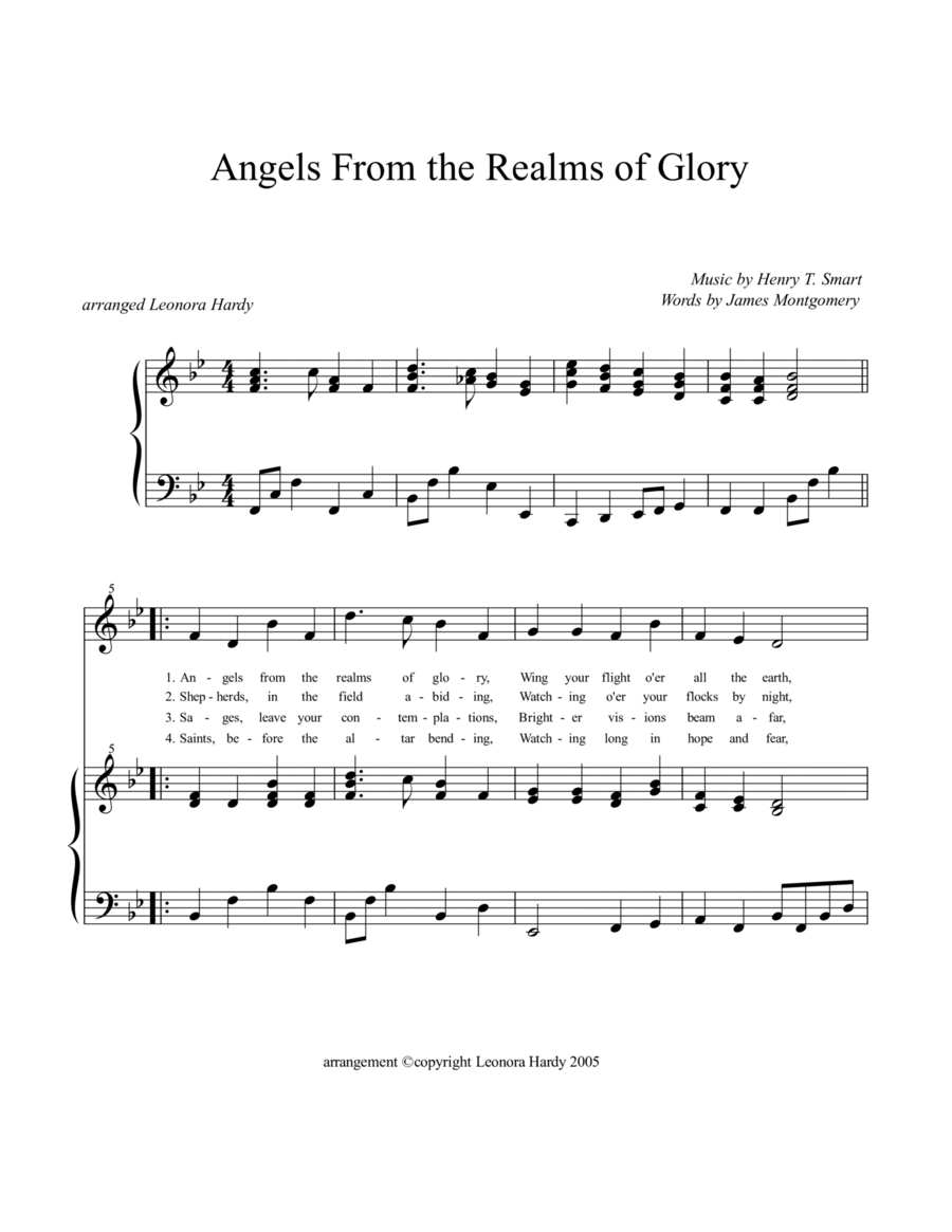 Angels From the Realms of Glory Voice scores gallery preview page 1