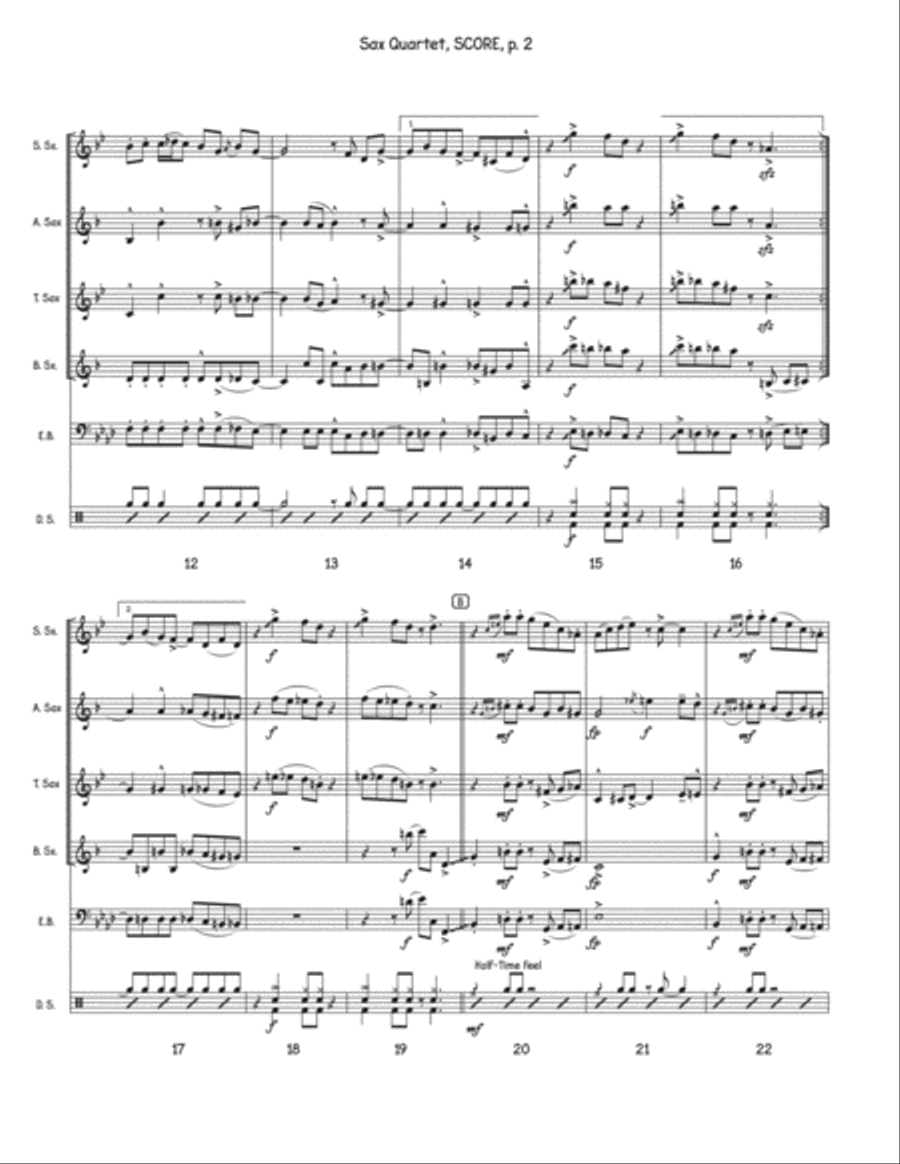 Sax Quartet Saxophone Quartet scores gallery preview page 2