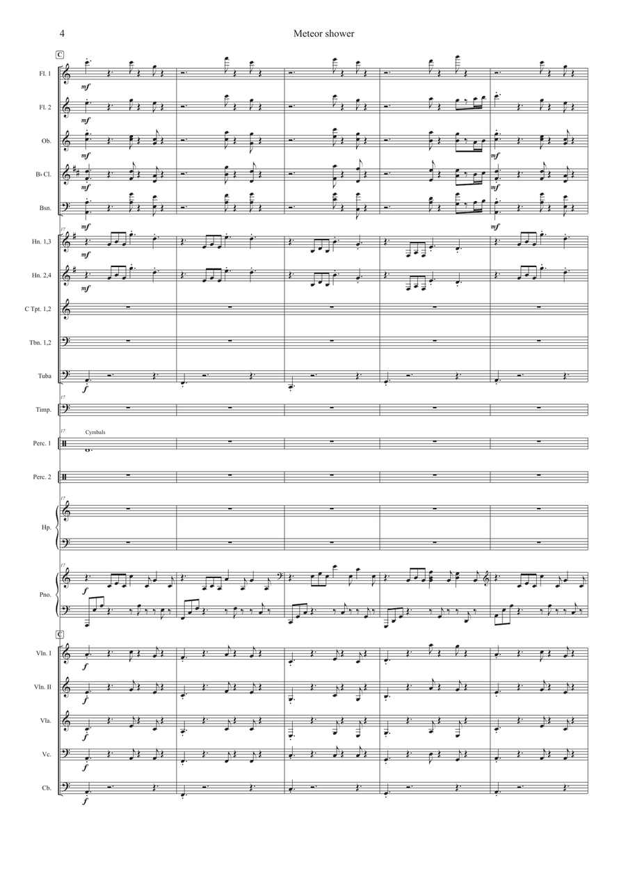 Meteor Shower (Orchestra Version) - Score Only Full Orchestra scores gallery preview page 4