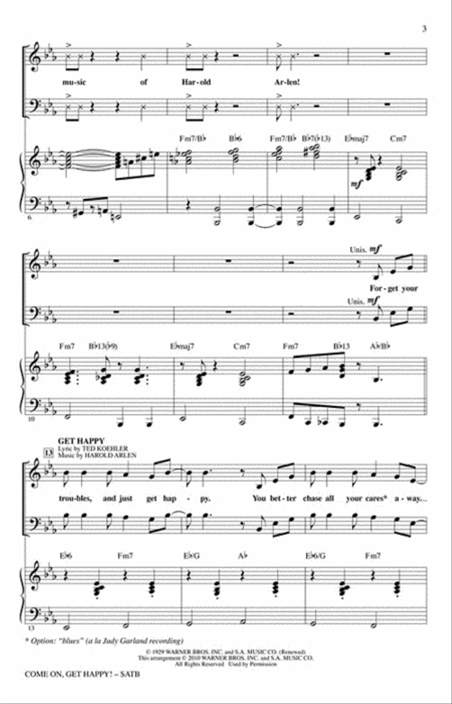 Come On, Get Happy! Vocal Jazz Ensemble scores gallery preview page 3
