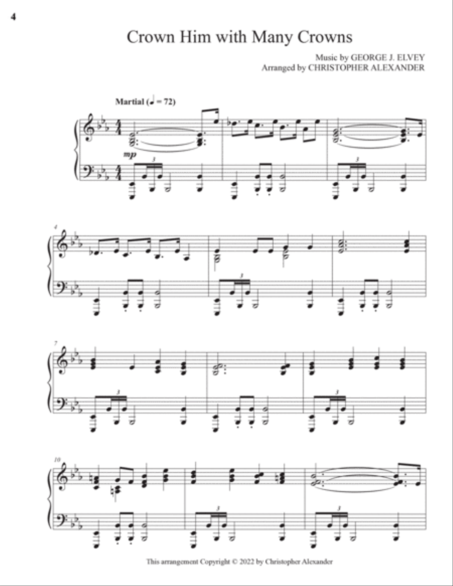 Crown Him with Many Crowns Piano Solo scores gallery preview page 4