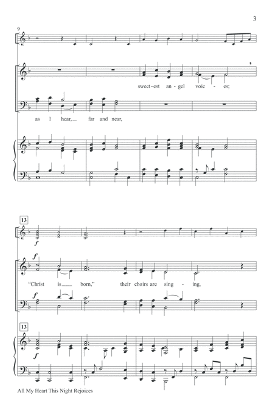 All My Heart This Night Rejoices 4-Part scores gallery preview page 3