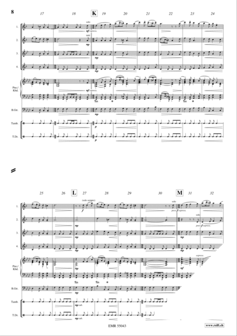Five Pieces From Kingdom Come: Deliverance Saxophone Quartet scores gallery preview page 7