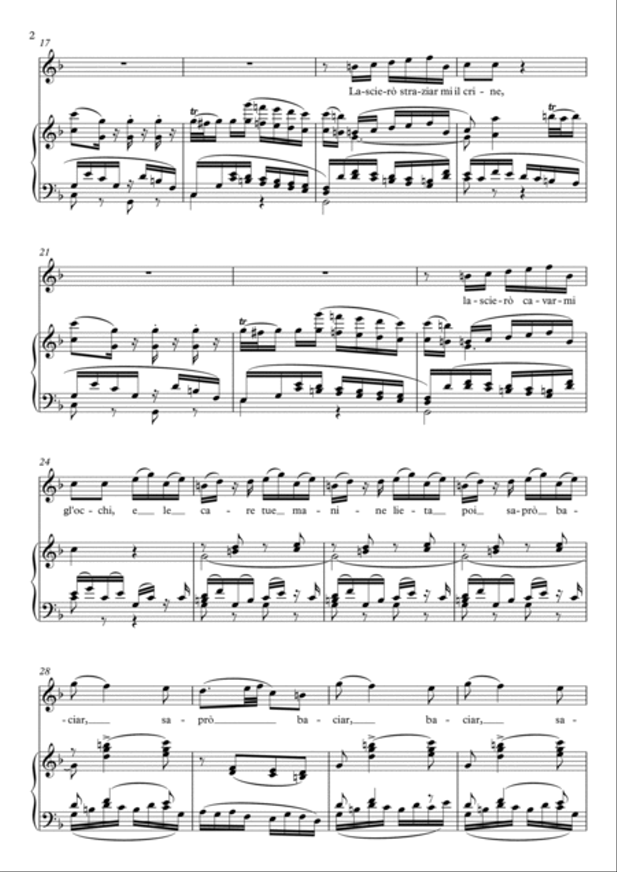 Batti, batti, o bel Masetto - Don Giovanni (F Major) Soprano Voice scores gallery preview page 3
