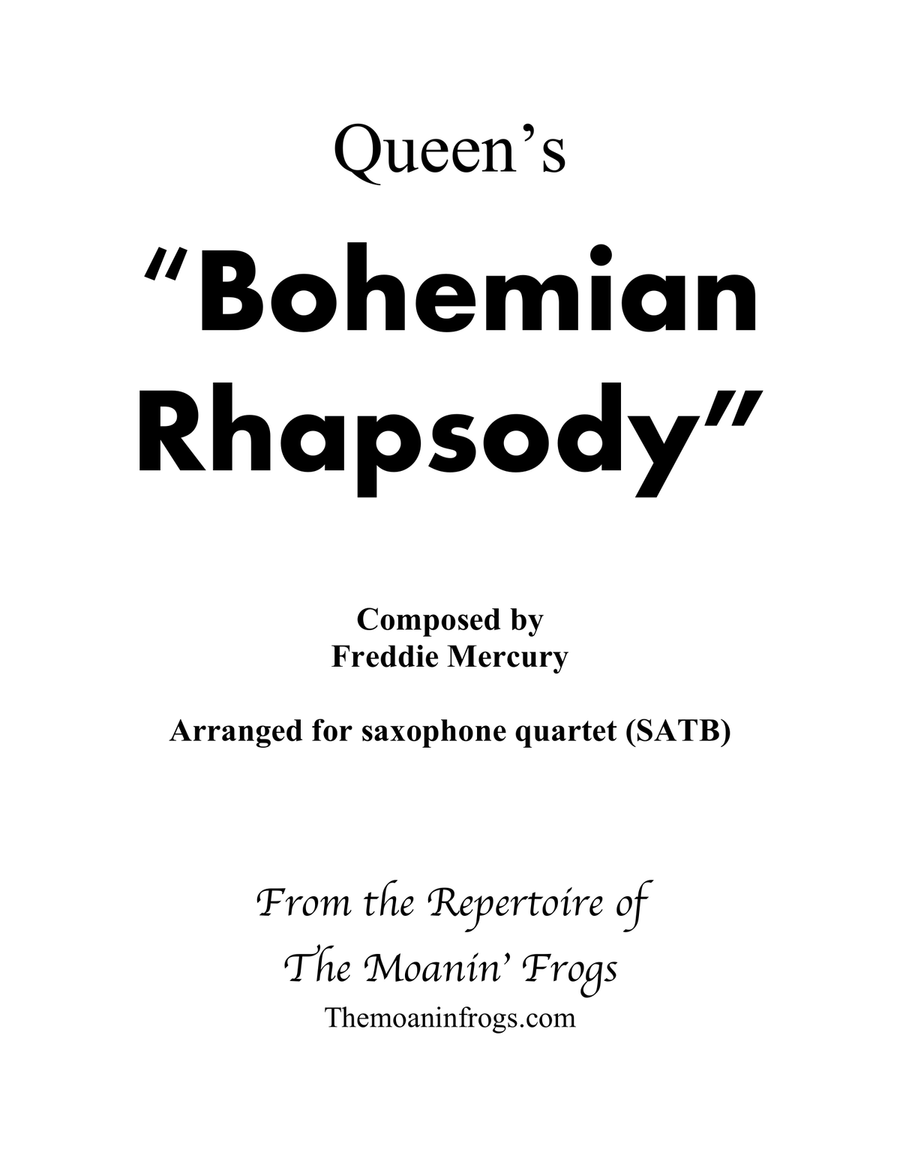 Bohemian Rhapsody Woodwind Quartet scores gallery preview page 1