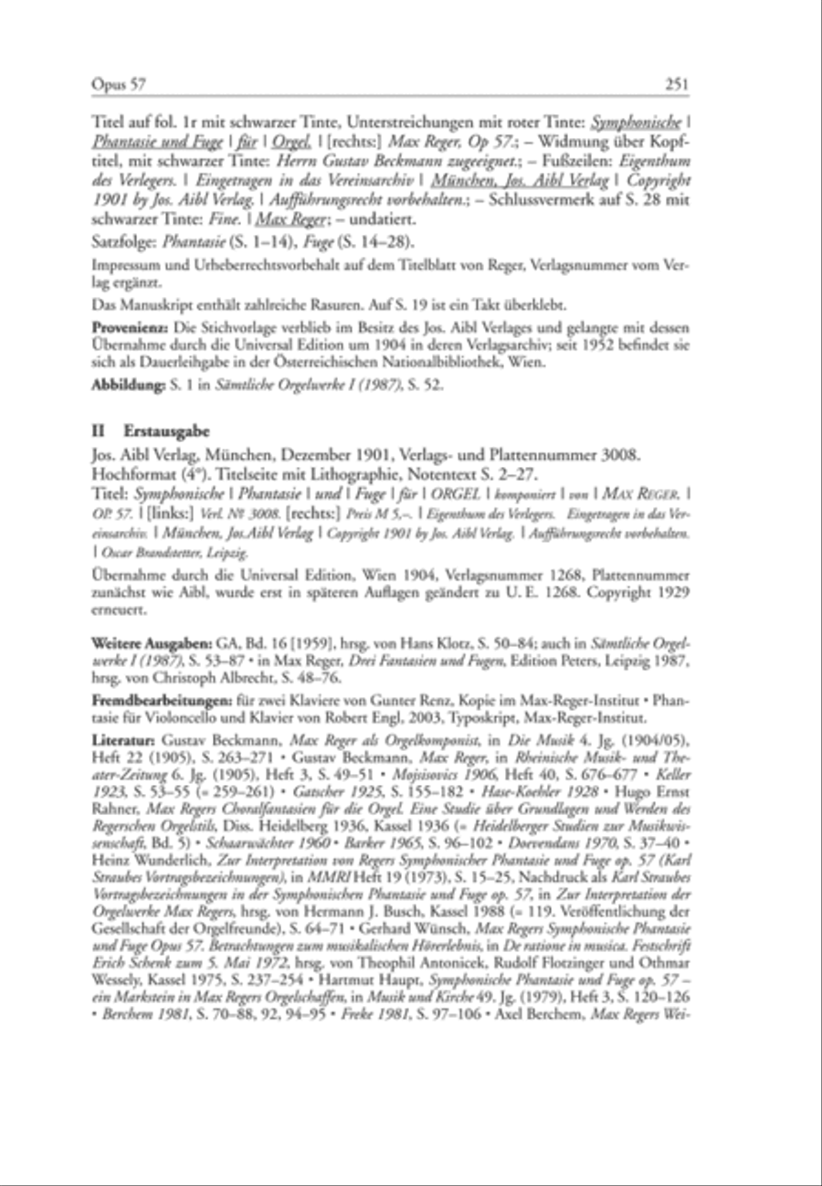 Chronological Thematic Catalog of the Works of Max Reger and Their Sources