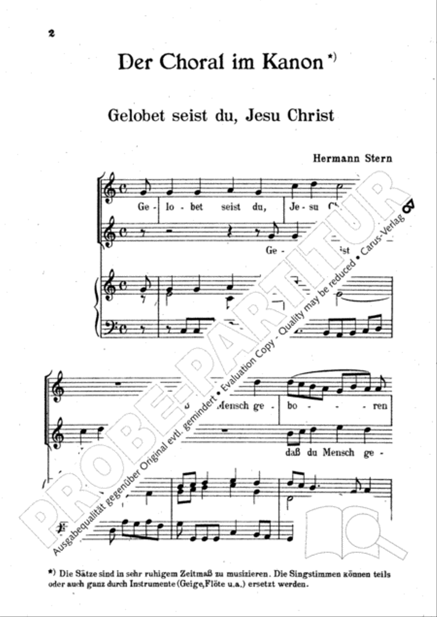 Stern: Der Choral im Kanon Choir scores gallery preview page 2