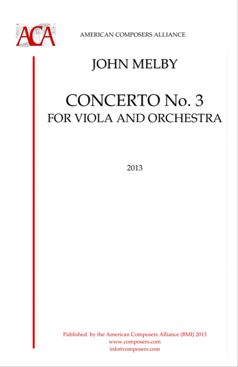 [Melby] Concerto No. 3 for Viola and Orchestra Full Orchestra scores gallery preview page 1