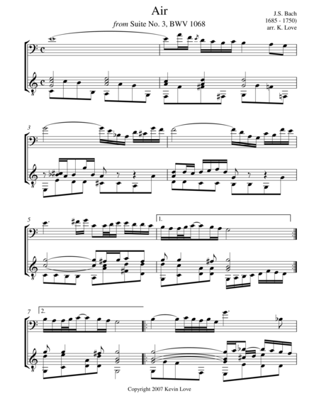 Air (Cello and Guitar) - Score and Parts image number null