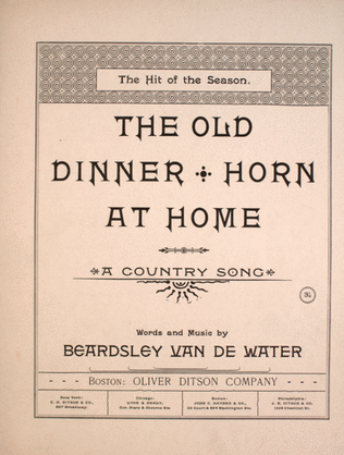 The Old Dinner Horn at Home. A Country Song