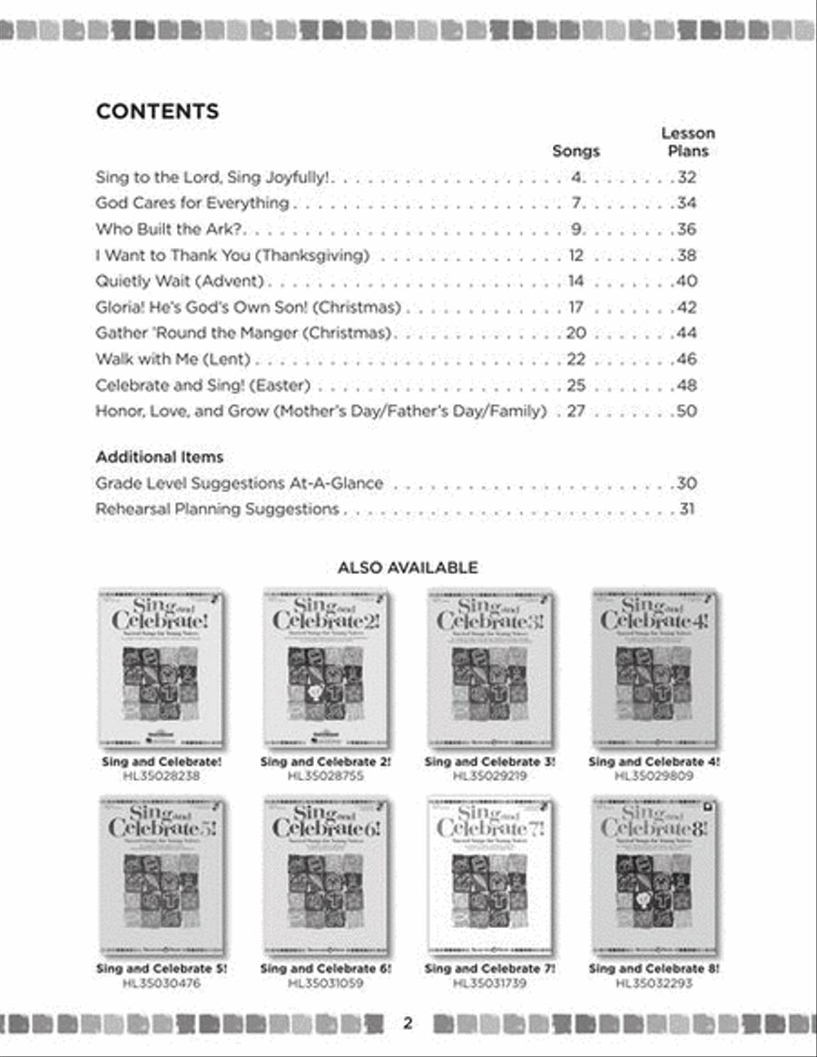 Sing and Celebrate 9! Sacred Songs for Young Voices Unison Choir scores gallery preview page 3