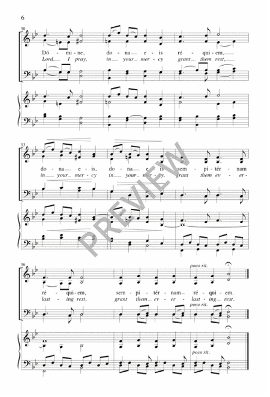 Pie Jesu 4-Part scores gallery preview page 6