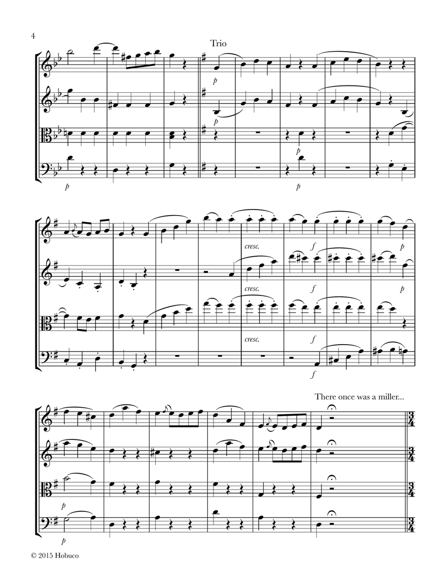 Rumpelstiltskin Meets Mozart for String Quartet String Quartet scores gallery preview page 4