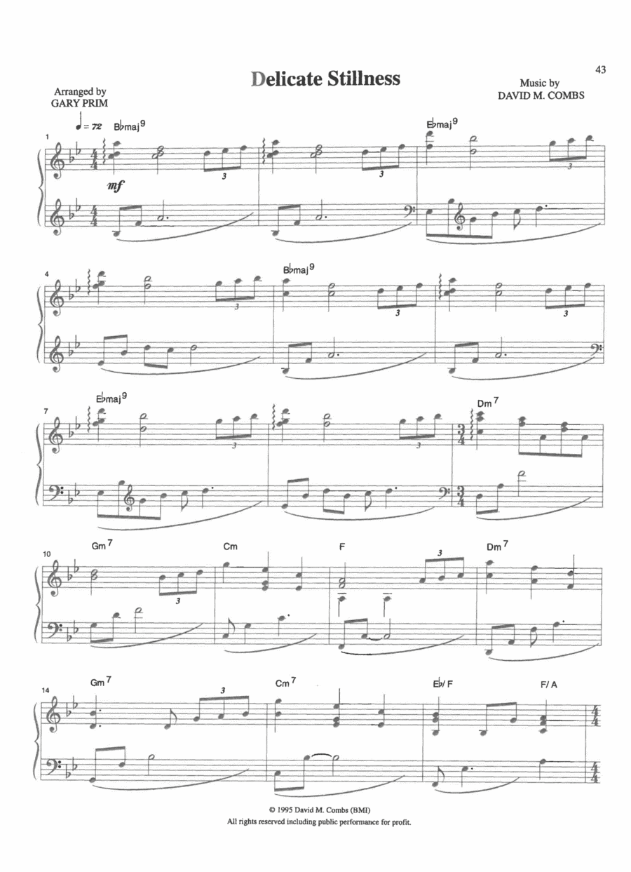Delicate Stillness Piano Solo scores gallery preview page 1
