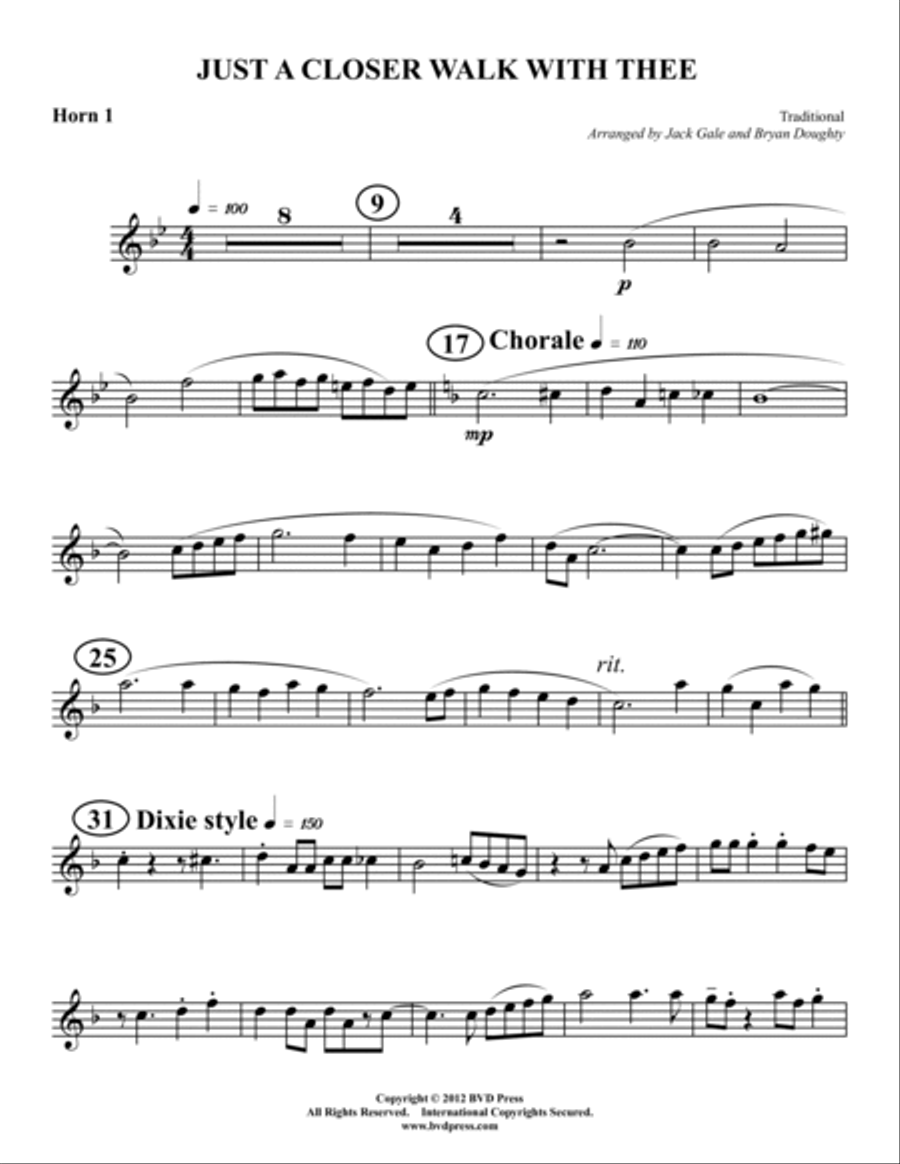Just a Closer Walk With Thee Horn scores gallery preview page 4