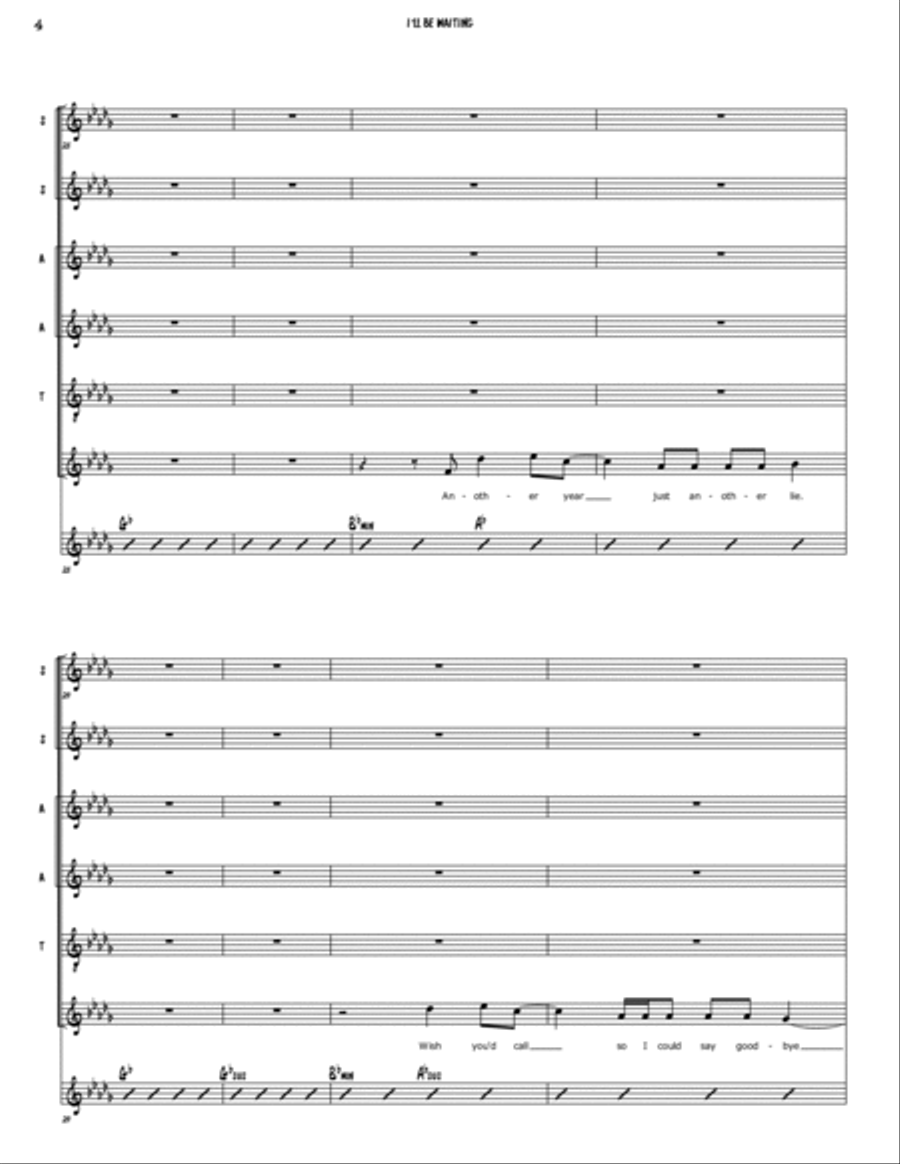 I'll Be Waiting I'll Be Waiting 4-Part scores gallery preview page 4