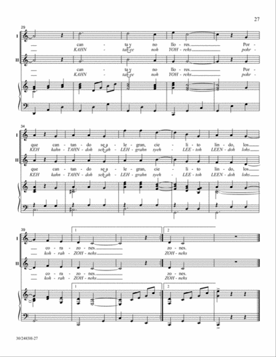 Friends to the North and Friends to the South Unison Choir scores gallery preview page 28