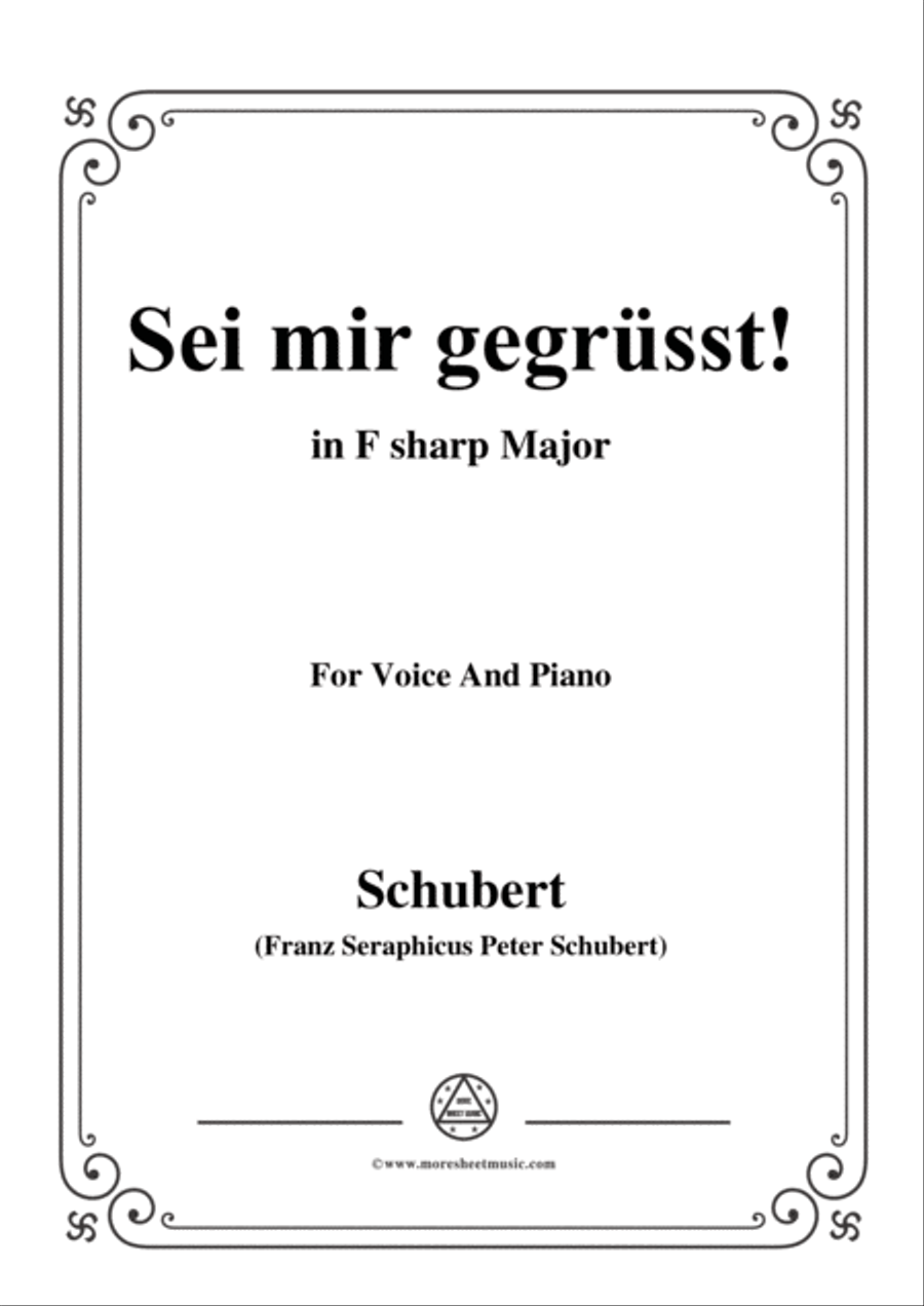 Schubert-Sei mir gegrüsst!,Op.20 No.1,in F sharp Major,for Voice&Piano Voice scores gallery preview page 1
