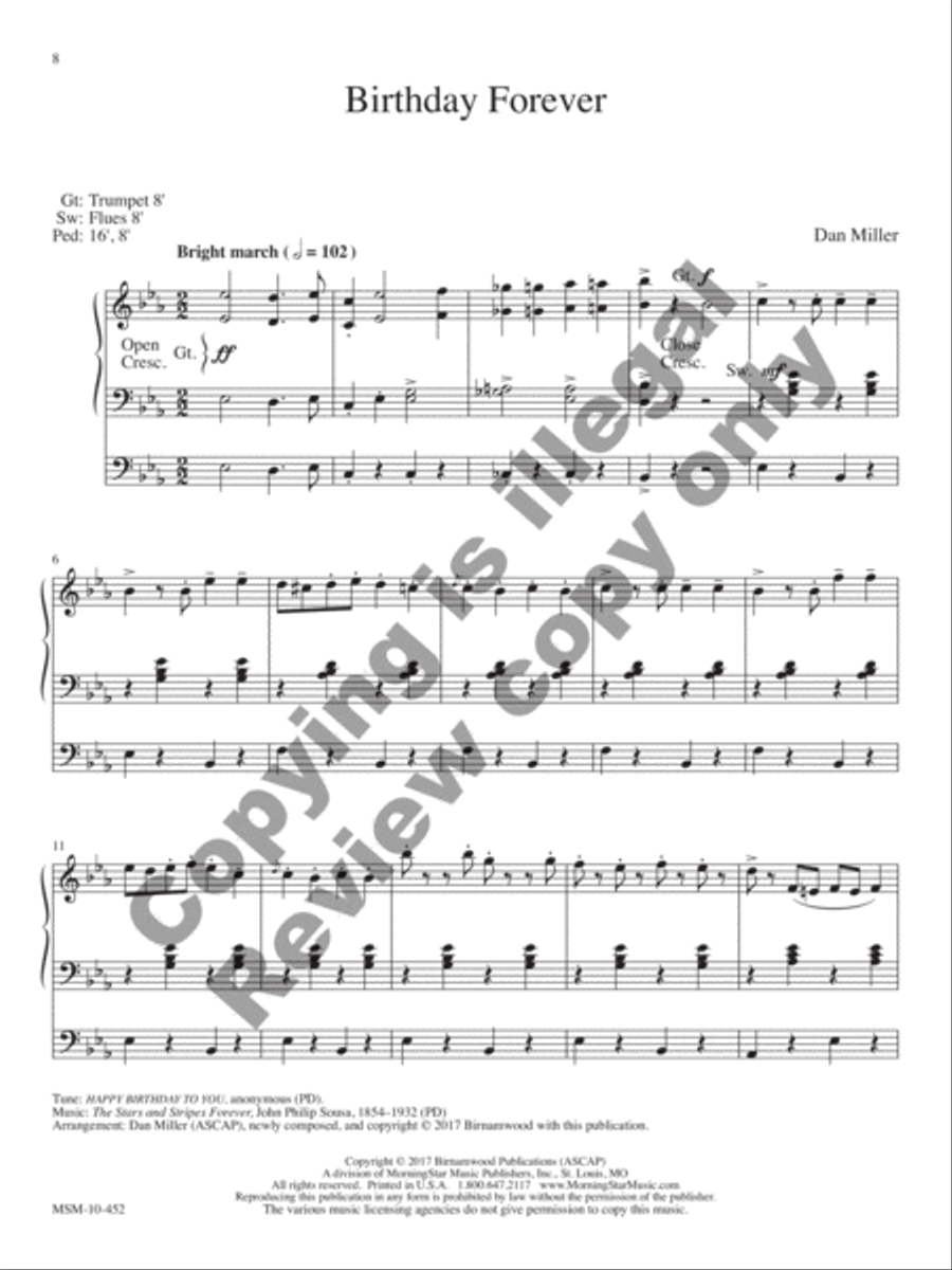 Birthday Parodies Organ scores gallery preview page 7