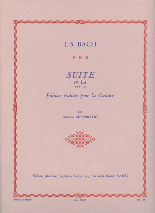 Book cover for Suite No.2, Bwv997 In A Major (guitar Solo)