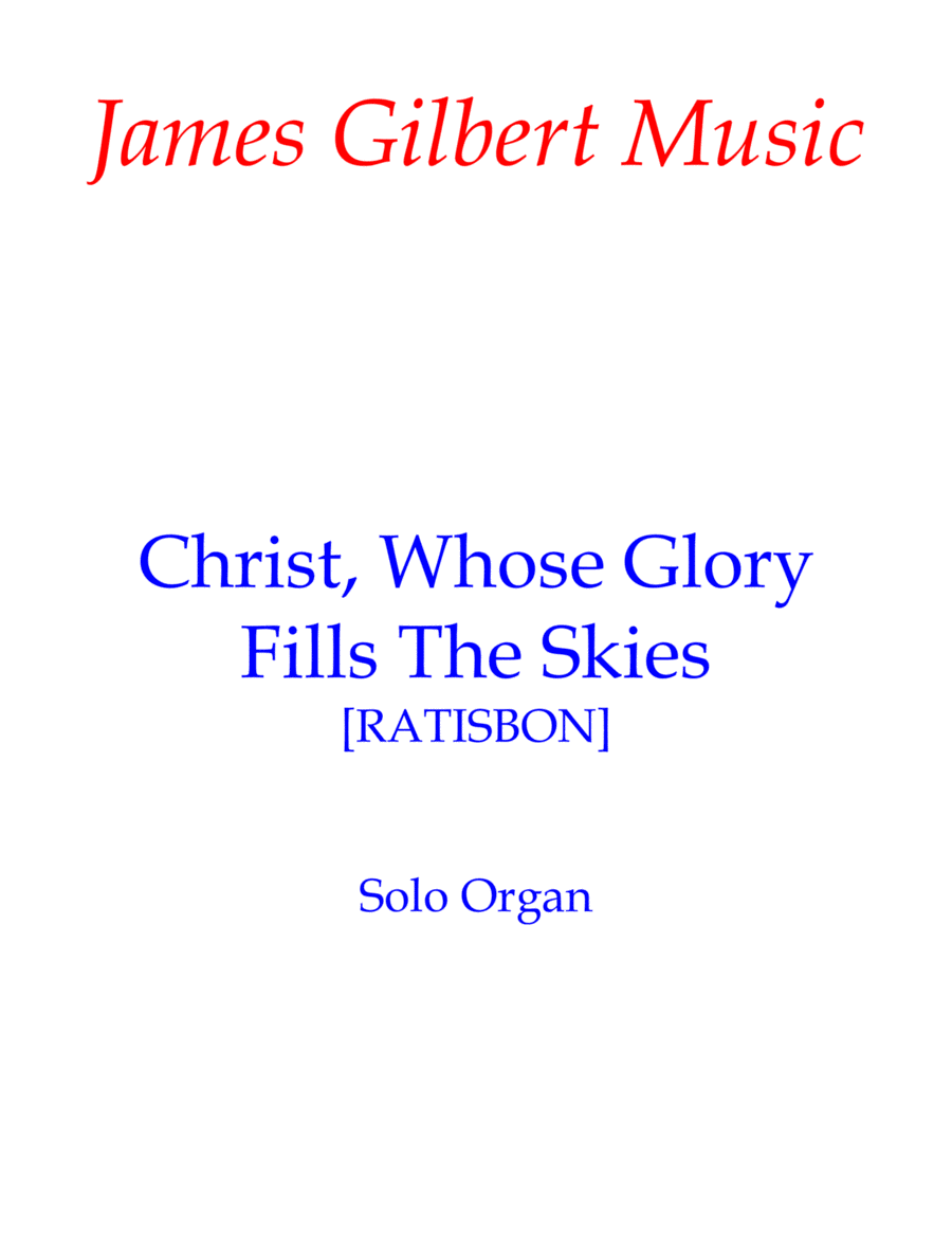 Christ, Whose Glory Fills The Skies Organ Solo scores gallery preview page 1