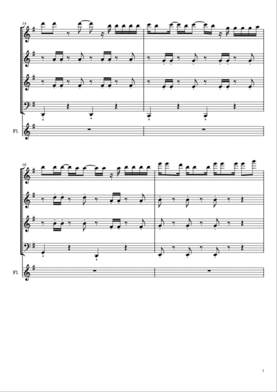 Reggaeton Lento (little Mix Remix) Woodwind Quartet scores gallery preview page 3