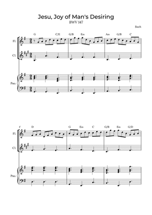 Jesu, Joy of Man's Desiring - Flute and Clarinet with chords