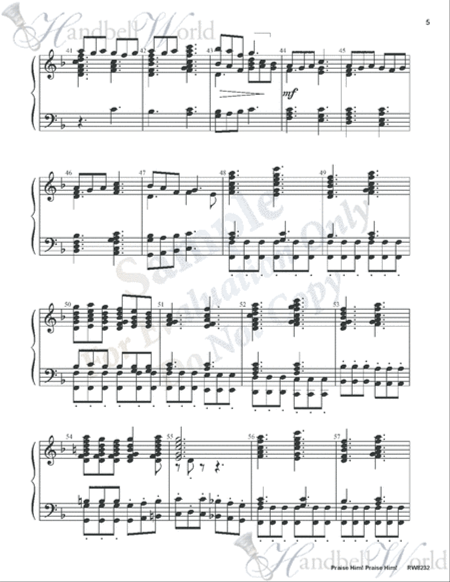 Praise Him! Praise Him! 5-Octaves scores gallery preview page 5
