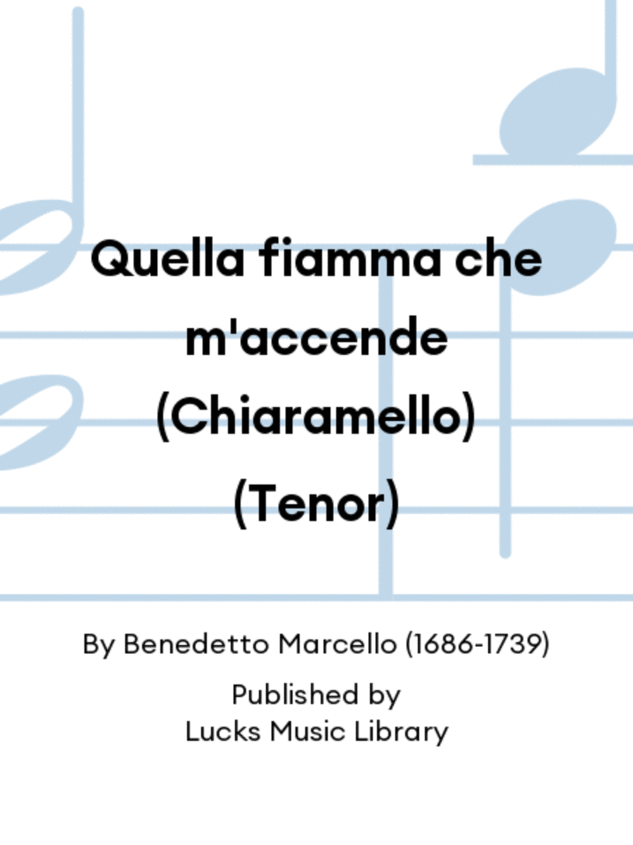 Quella fiamma che m'accende (Chiaramello) (Tenor) Score scores gallery preview page 1