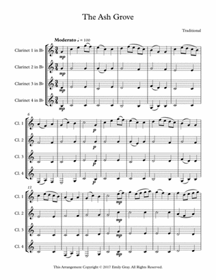 The Ash Grove (Clarinet Quartet)